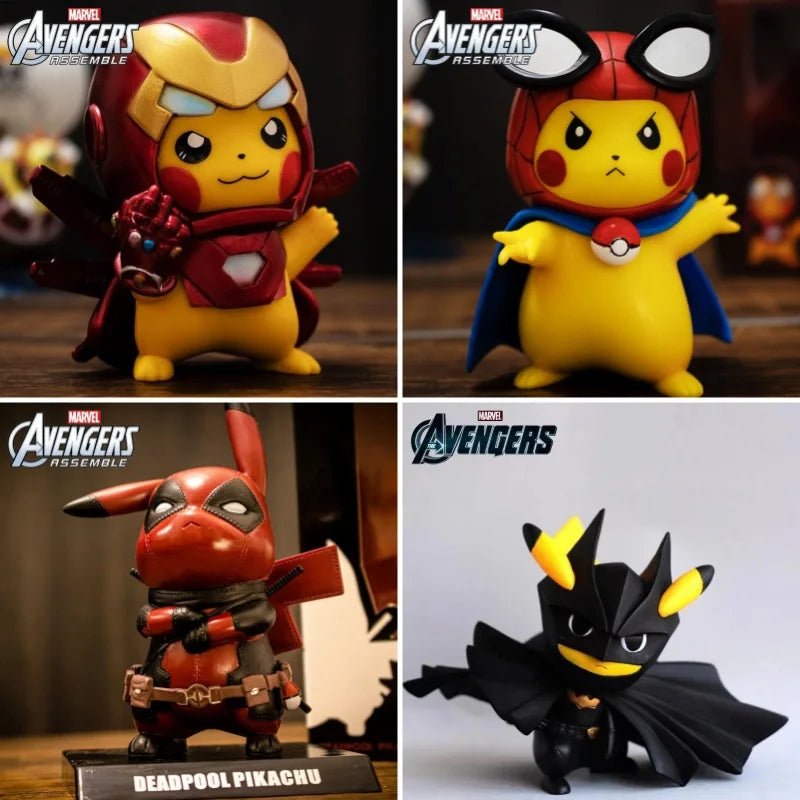 Action Figures Pokémon - Pikachu Iron Man / Pikachu Spider-Man / Pikachu Batman