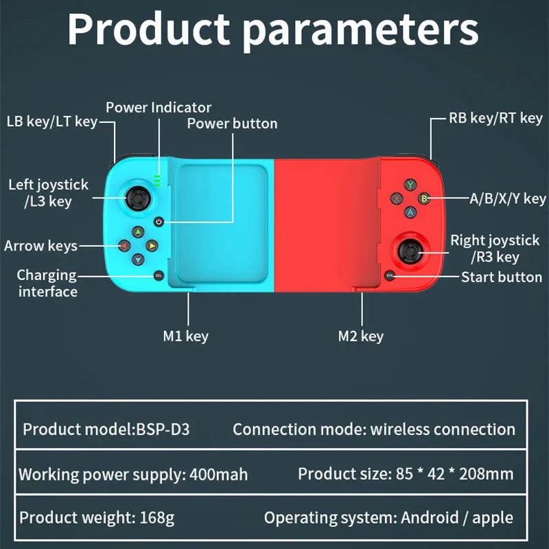 Controle Gamer Profissional - Compativel com Mobile IOS/Android